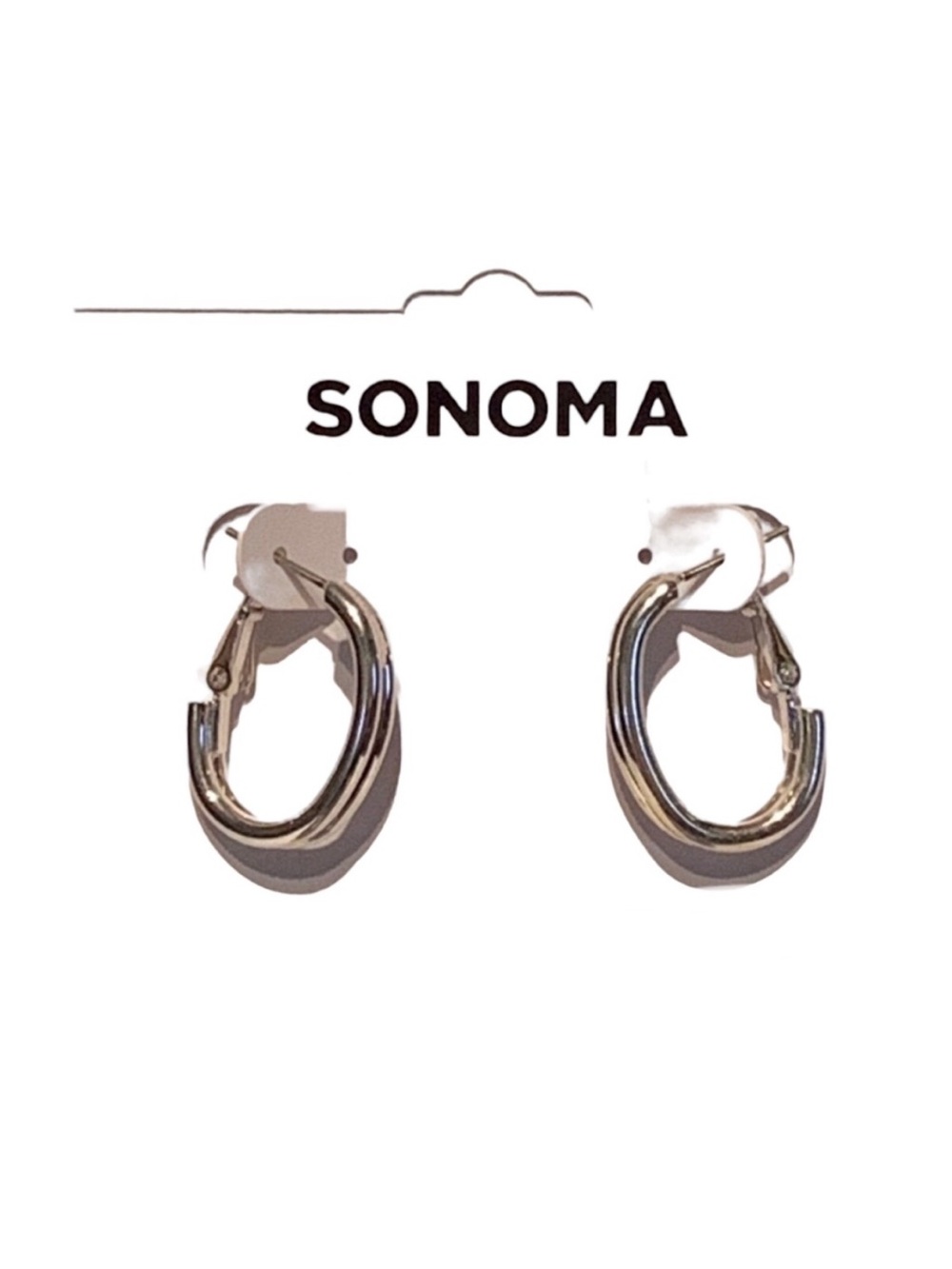 Sonoma Oval Silver Tone Hoop Earrings